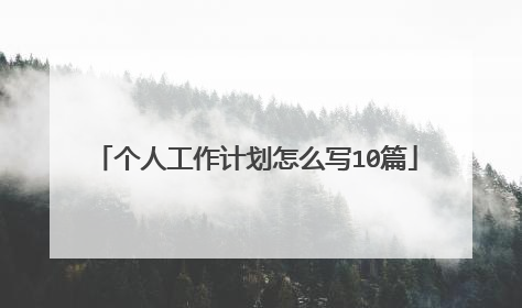 个人工作计划怎么写10篇