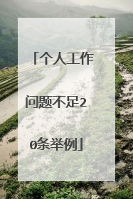 个人工作问题不足20条举例