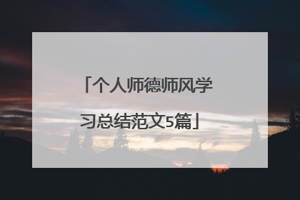 个人师德师风学习总结范文5篇