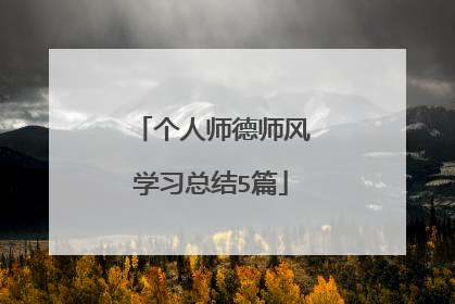 个人师德师风学习总结5篇