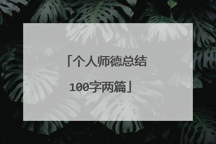 个人师德总结100字两篇