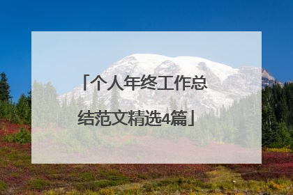 个人年终工作总结范文精选4篇