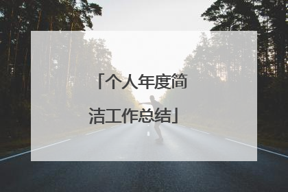 个人年度简洁工作总结