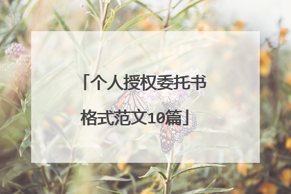 个人授权委托书格式范文10篇