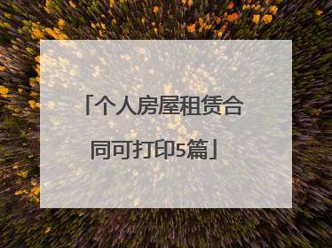 个人房屋租赁合同可打印5篇