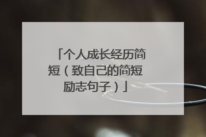 个人成长经历简短(致自己的简短励志句子)