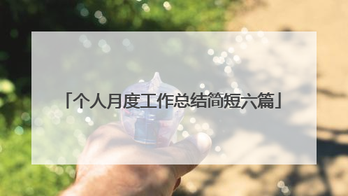 个人月度工作总结简短六篇