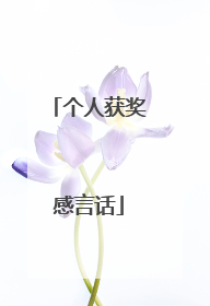个人获奖感言话