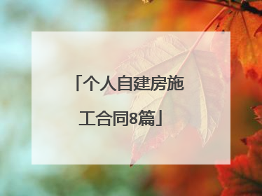 个人自建房施工合同8篇