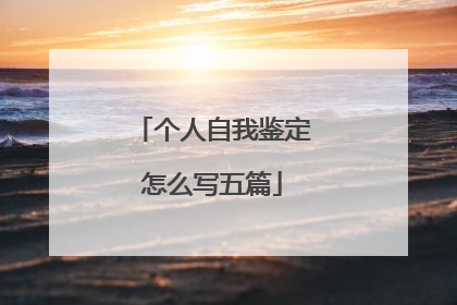 个人自我鉴定怎么写五篇