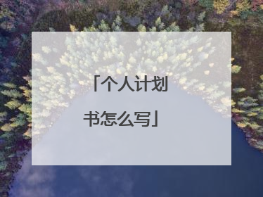 个人计划书怎么写