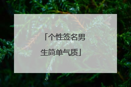 个性签名男生简单气质