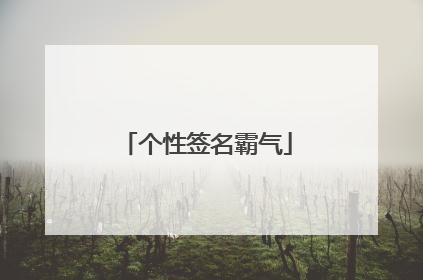 个性签名霸气