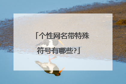 个性网名带特殊符号有哪些?