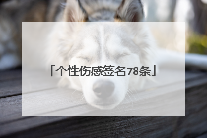 个性伤感签名78条