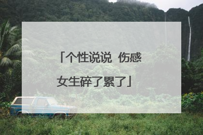 个性说说 伤感女生碎了累了