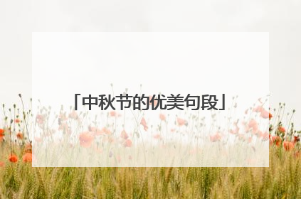中秋节的优美句段