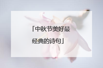 中秋节美好最经典的诗句