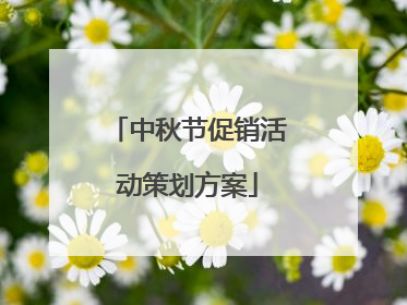 中秋节促销活动策划方案