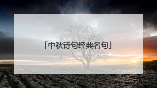 中秋诗句经典名句