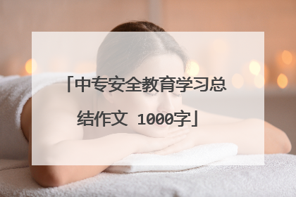 中专安全教育学习总结作文 1000字