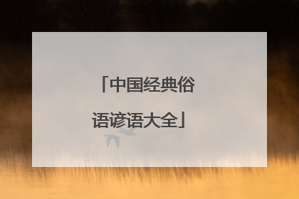 中国经典俗语谚语大全