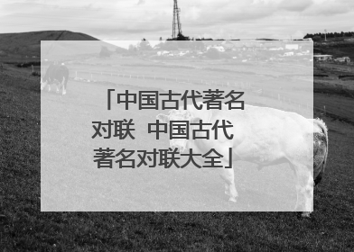 中国古代著名对联 中国古代著名对联大全