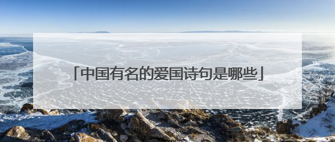 中国有名的爱国诗句是哪些