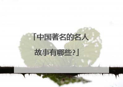 中国著名的名人故事有哪些?
