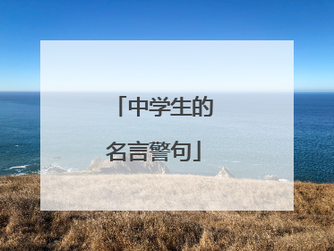 中学生的名言警句