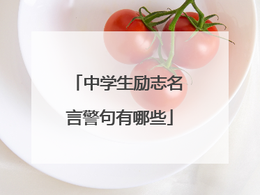 中学生励志名言警句有哪些