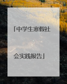 中学生寒假社会实践报告