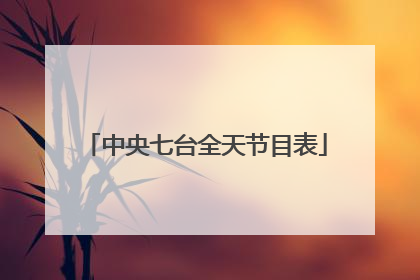 中央七台全天节目表