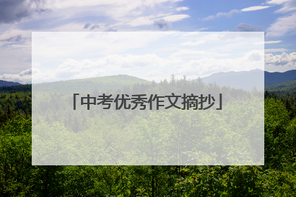 中考优秀作文摘抄