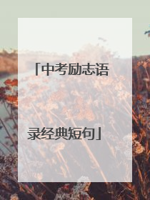 中考励志语录经典短句