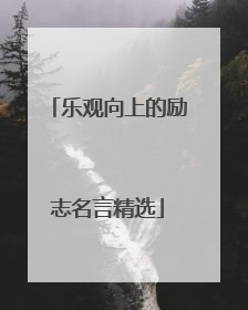 乐观向上的励志名言精选