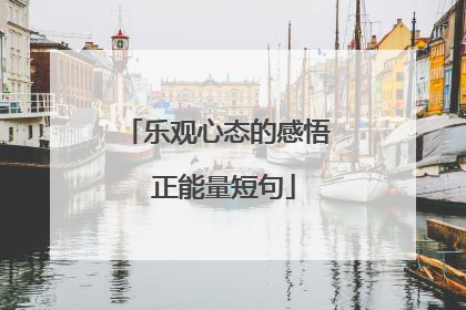 乐观心态的感悟 正能量短句