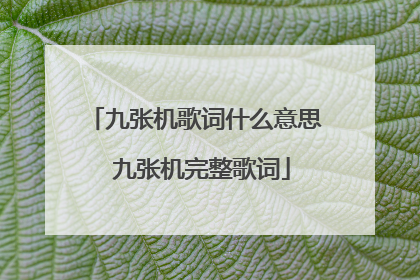 九张机歌词什么意思 九张机完整歌词