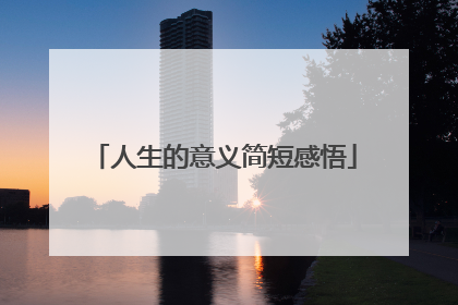 人生的意义简短感悟