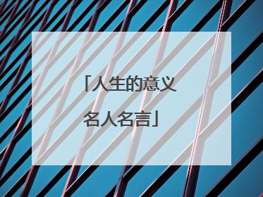 人生的意义名人名言