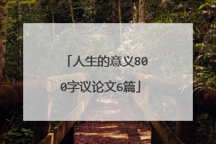 人生的意义800字议论文6篇