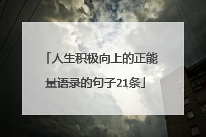 人生积极向上的正能量语录的句子21条