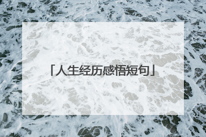 人生经历感悟短句