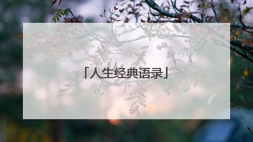 人生经典语录