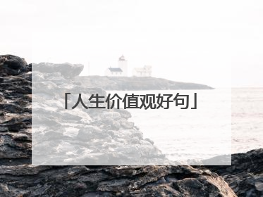 人生价值观好句