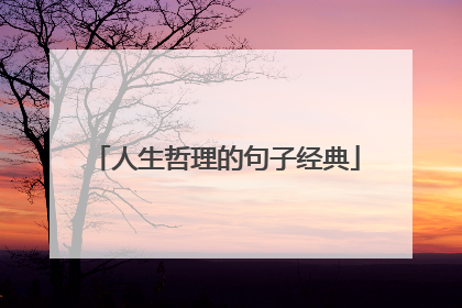 人生哲理的句子经典