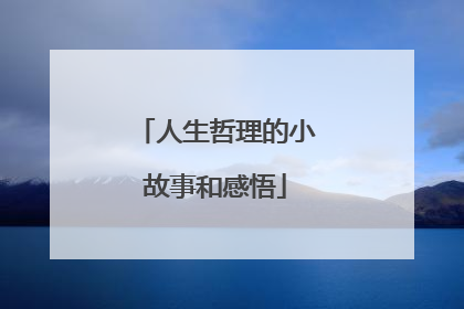人生哲理的小故事和感悟