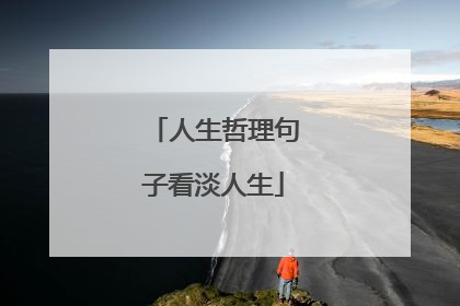 人生哲理句子看淡人生