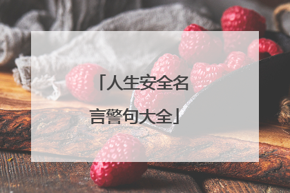 人生安全名言警句大全