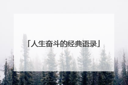 人生奋斗的经典语录